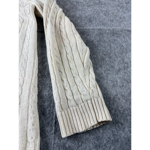 Ralph Lauren Cardigan Sweater Cable Knit Silk Cashmere Size XL Cream READ - Picture 8 of 16